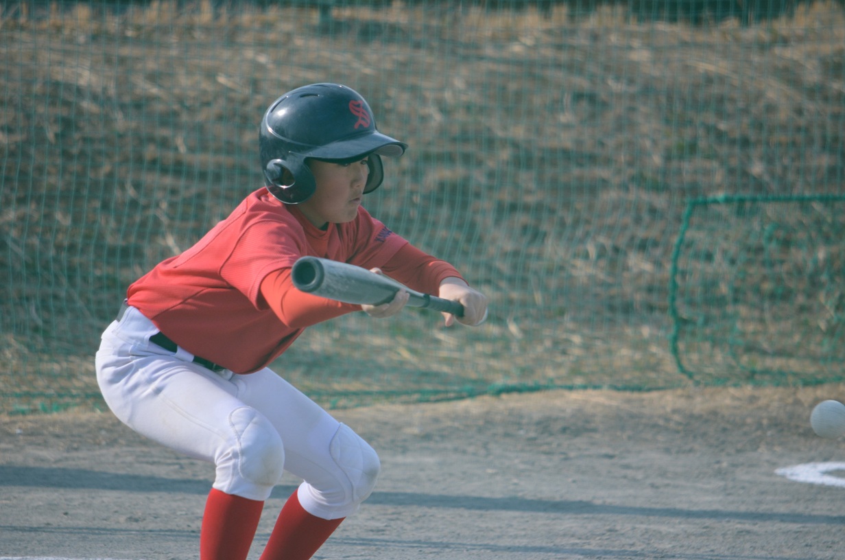 
ナイスバントで先制点！　やっぱりバントは1回目で決めたいですよね！
